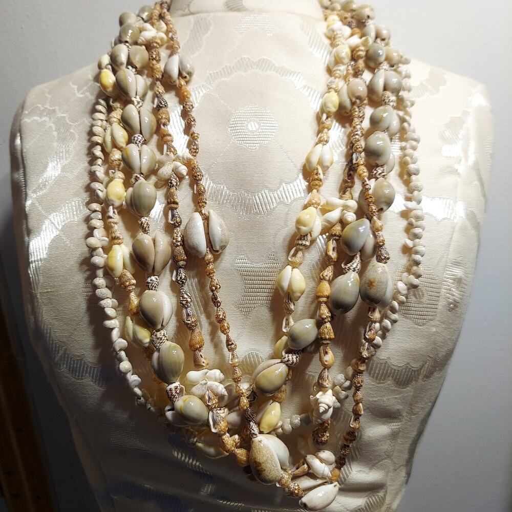 Vintage All Natural Sea Shell Necklace Set of 5 Gorgeous Boho Beach Necklaces #9